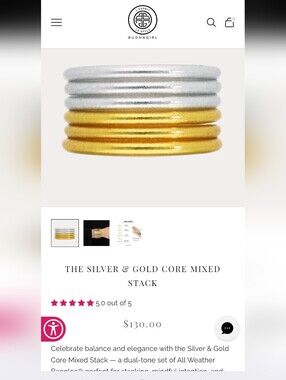 Budhagirl Silver And Gold Core Mixed Stack Medium Nwt